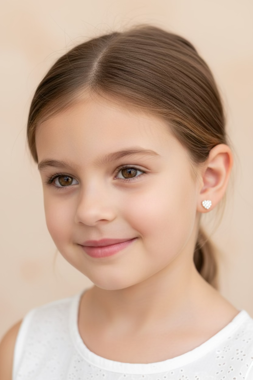 14K Heart Shaped CZ Earrings