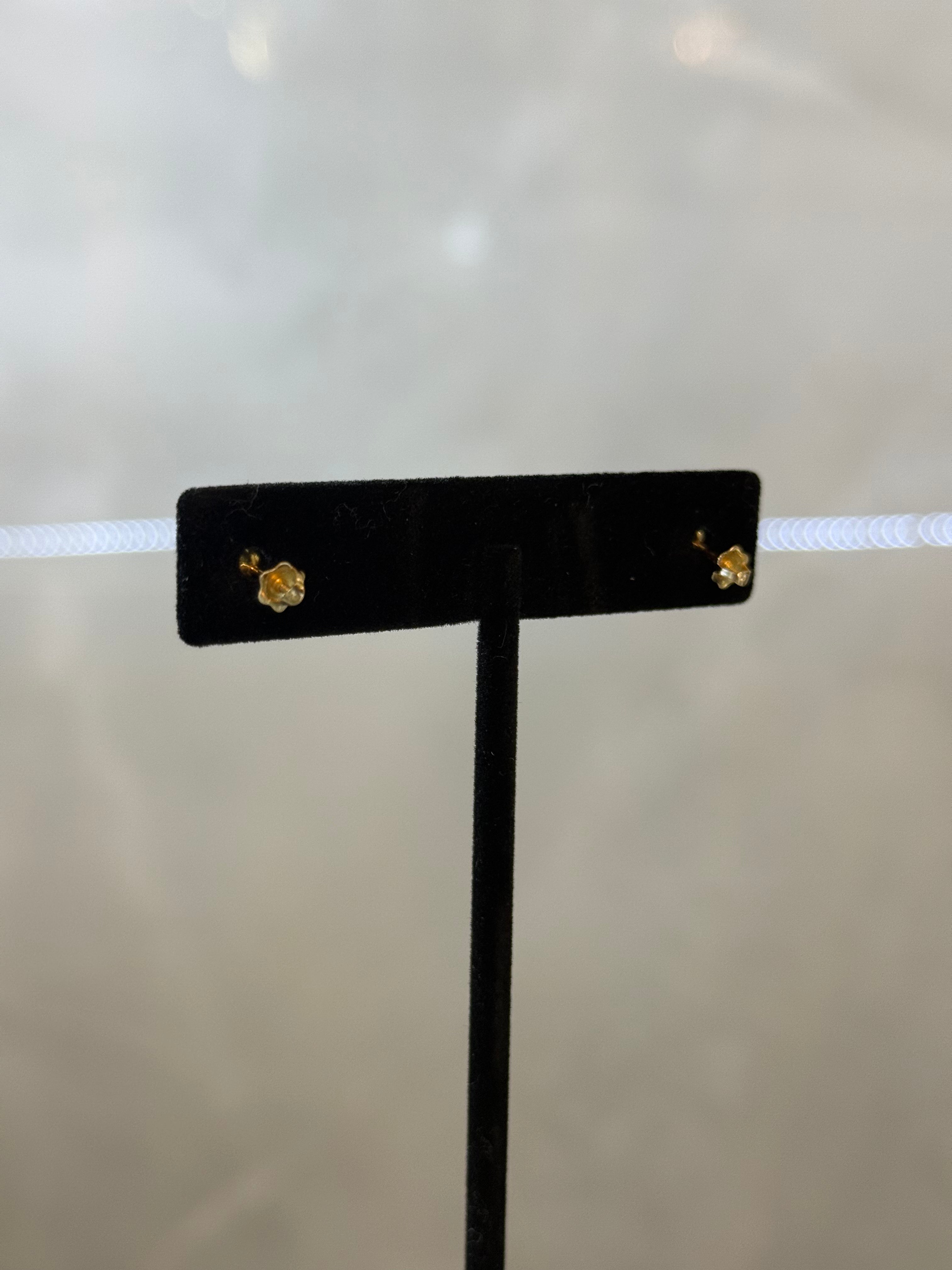 14K Heart Shaped CZ Earrings