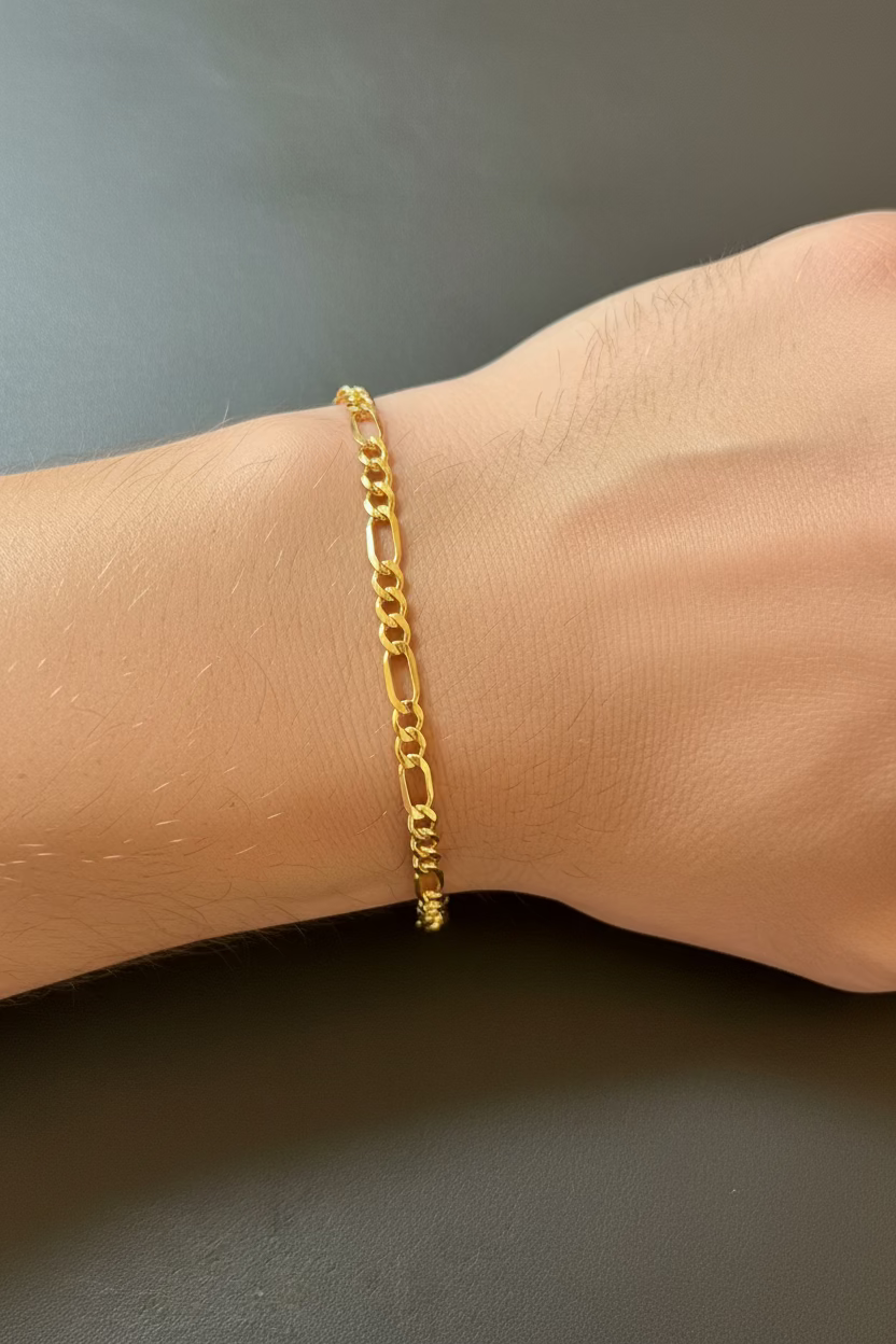 14K Figaro Bracelet