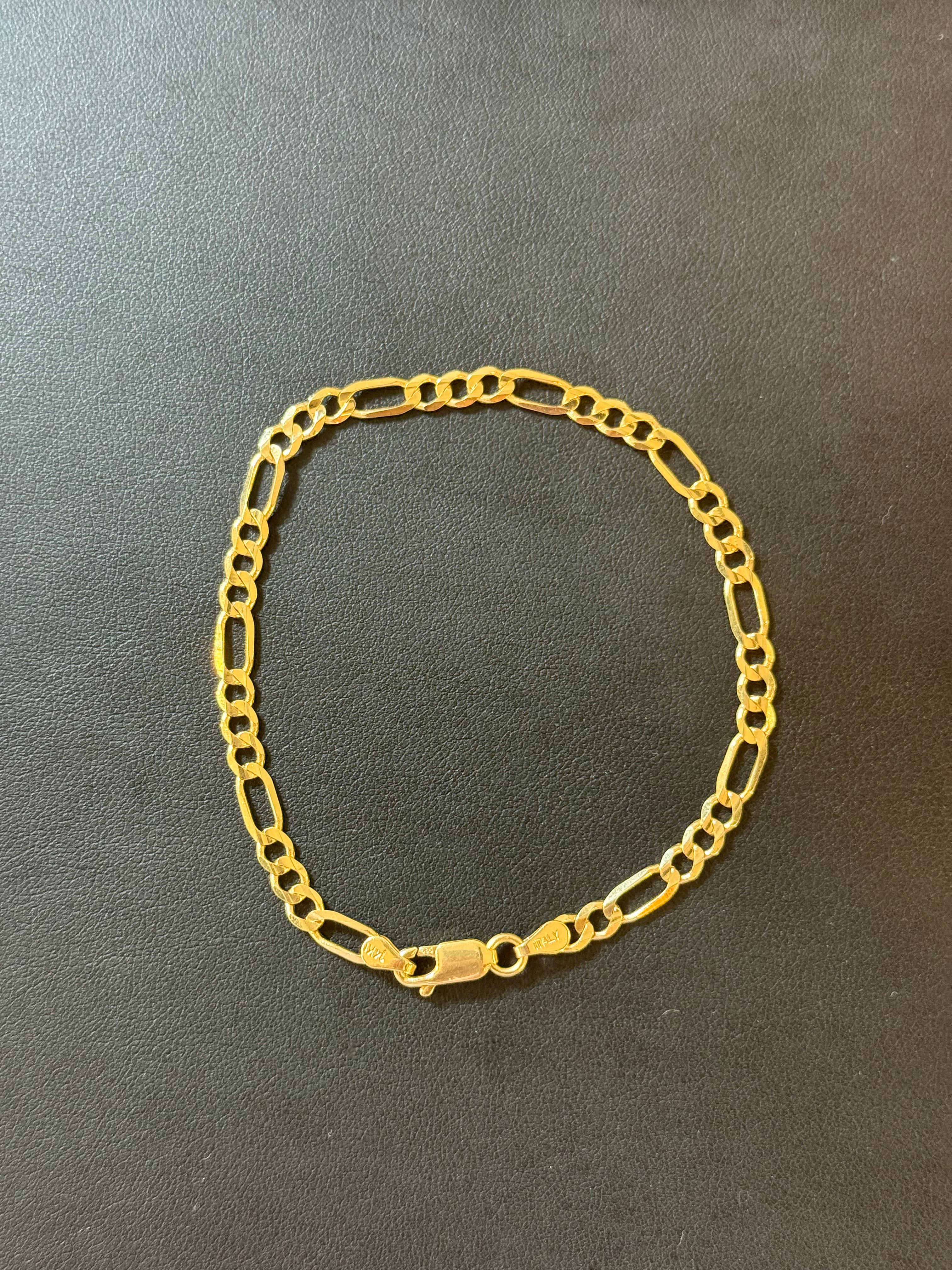 14K Figaro Bracelet