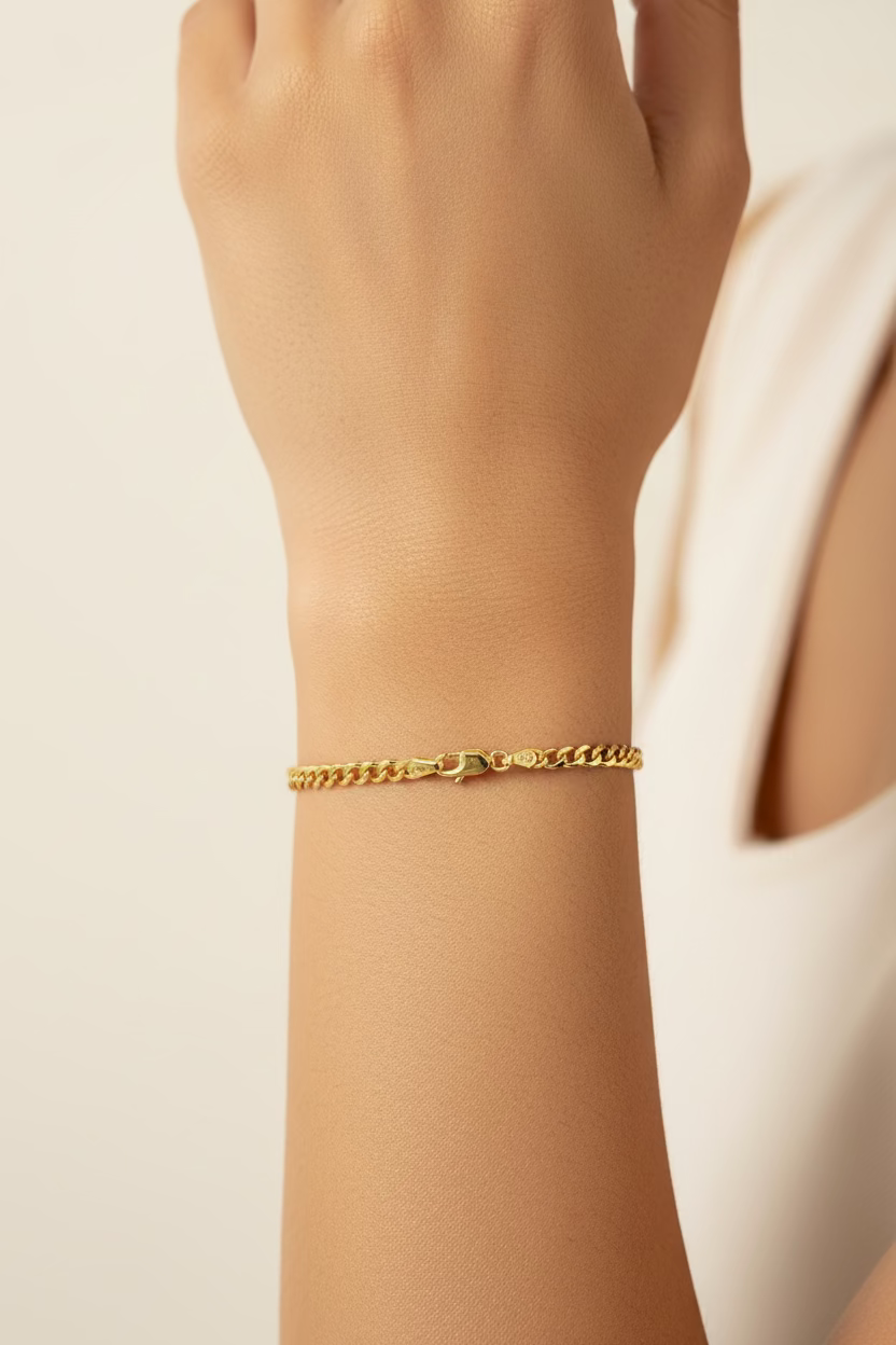 10K Curb Bracelet Link