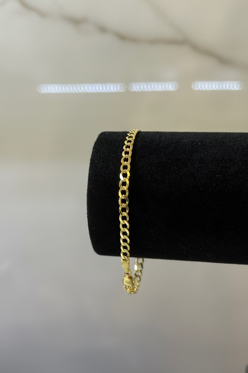 10K Curb Bracelet Link