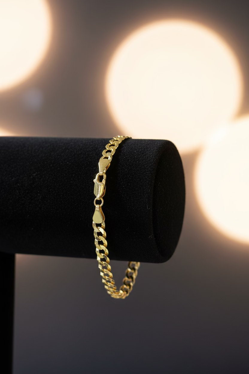 10K Curb Bracelet Link