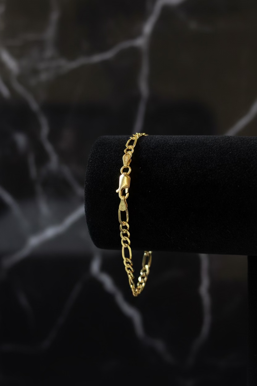 14K Figaro Bracelet
