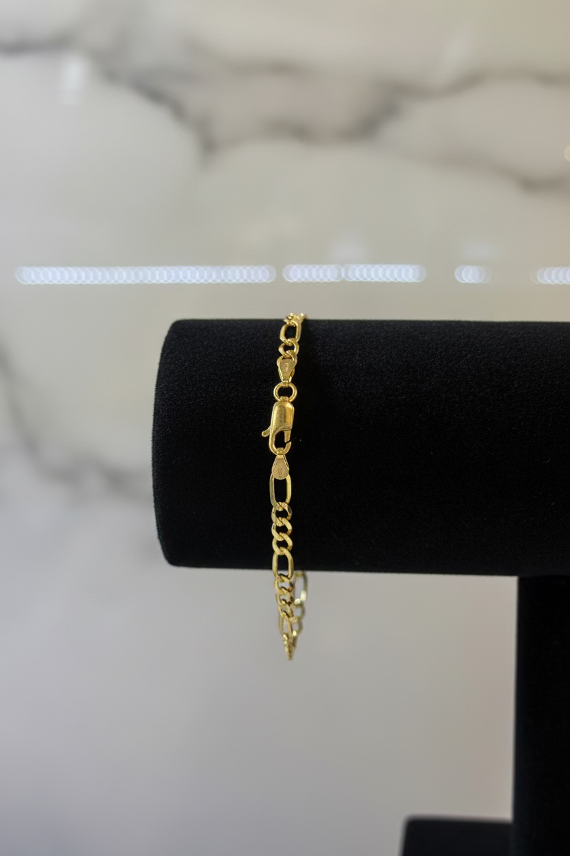 14K Figaro Bracelet