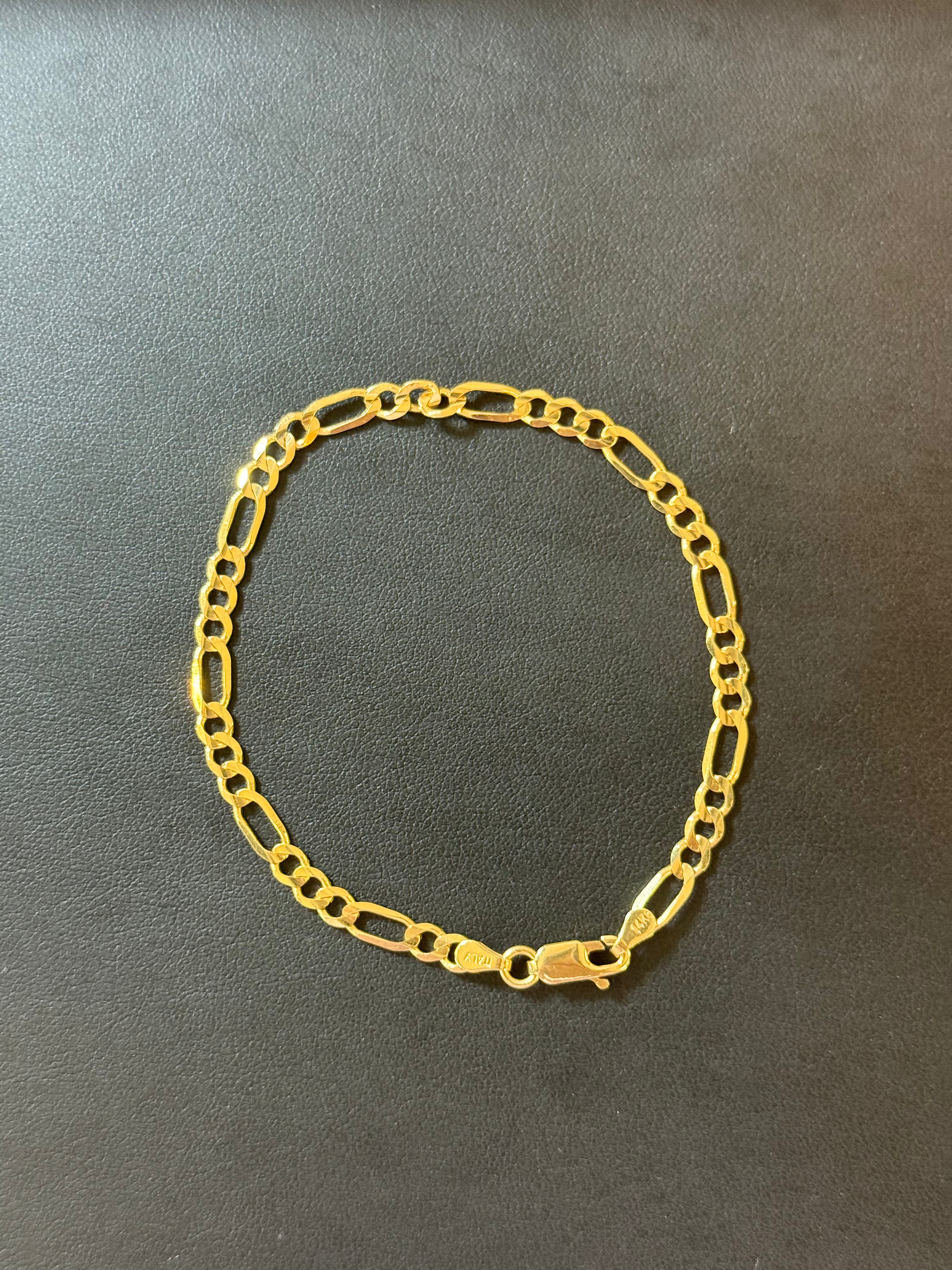 14K Figaro Bracelet
