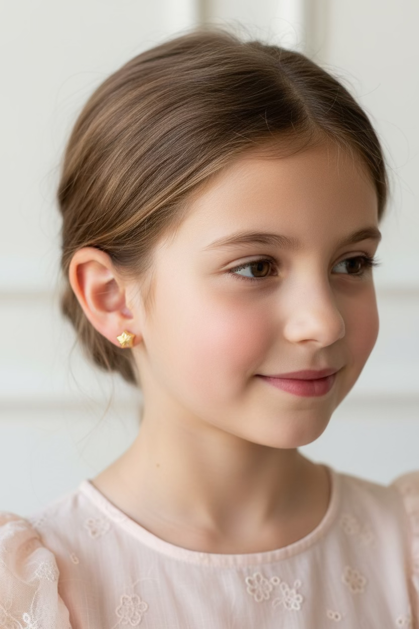 10K small star earrings