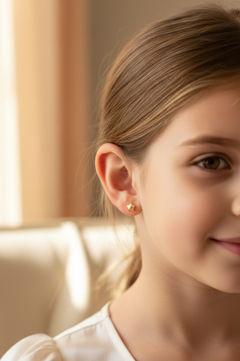 10K small star earrings