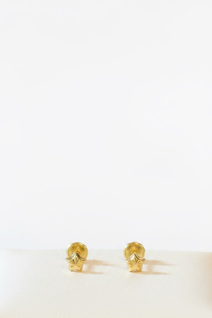 10K small star earrings