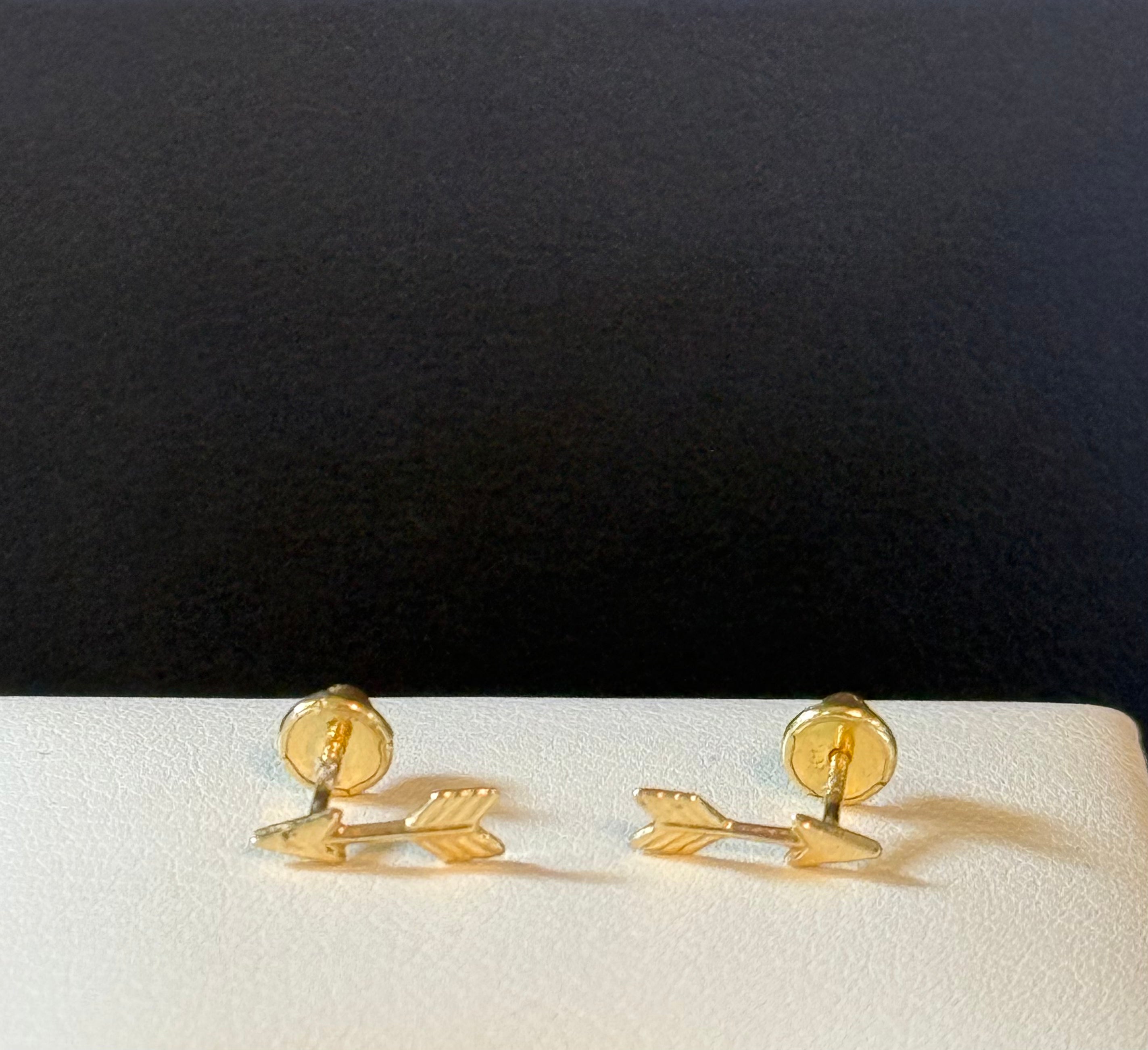 10K Bow Arrow Earrings