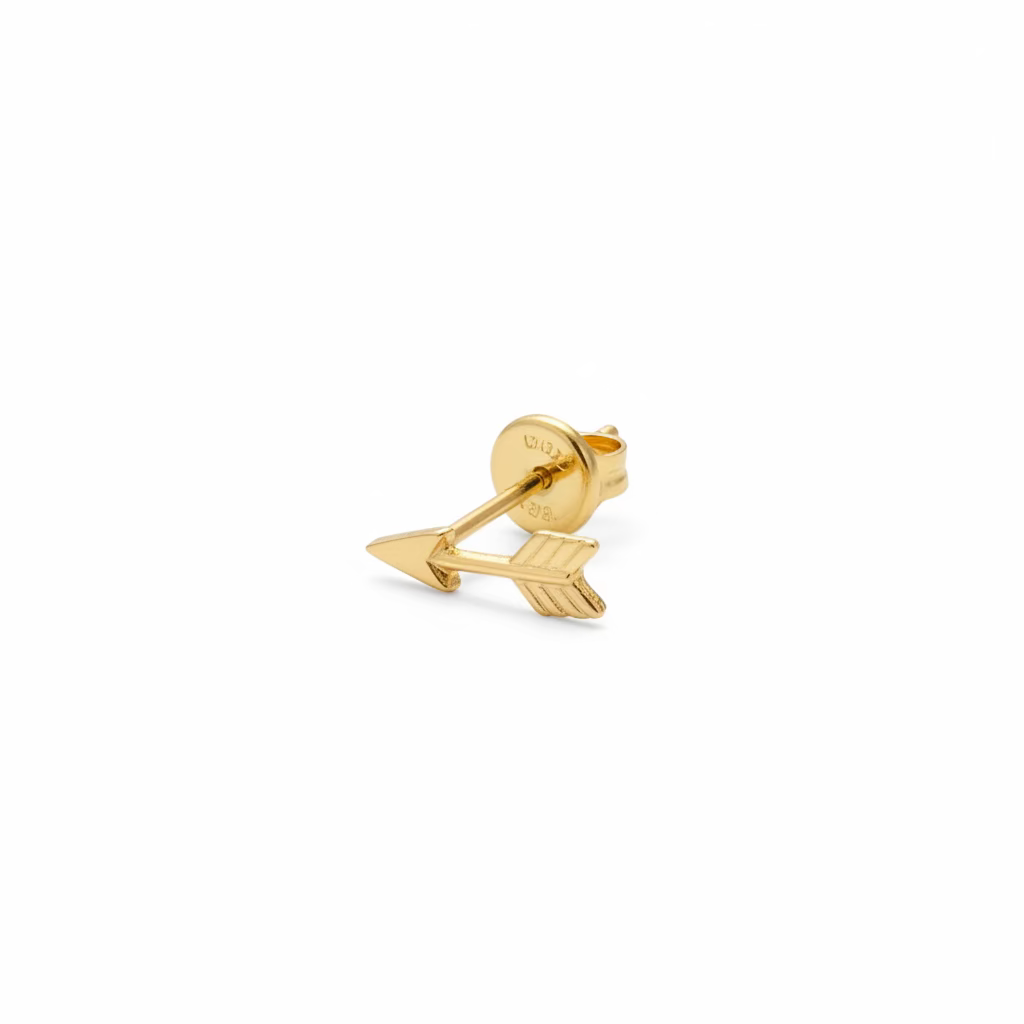 10K Bow Arrow Earrings