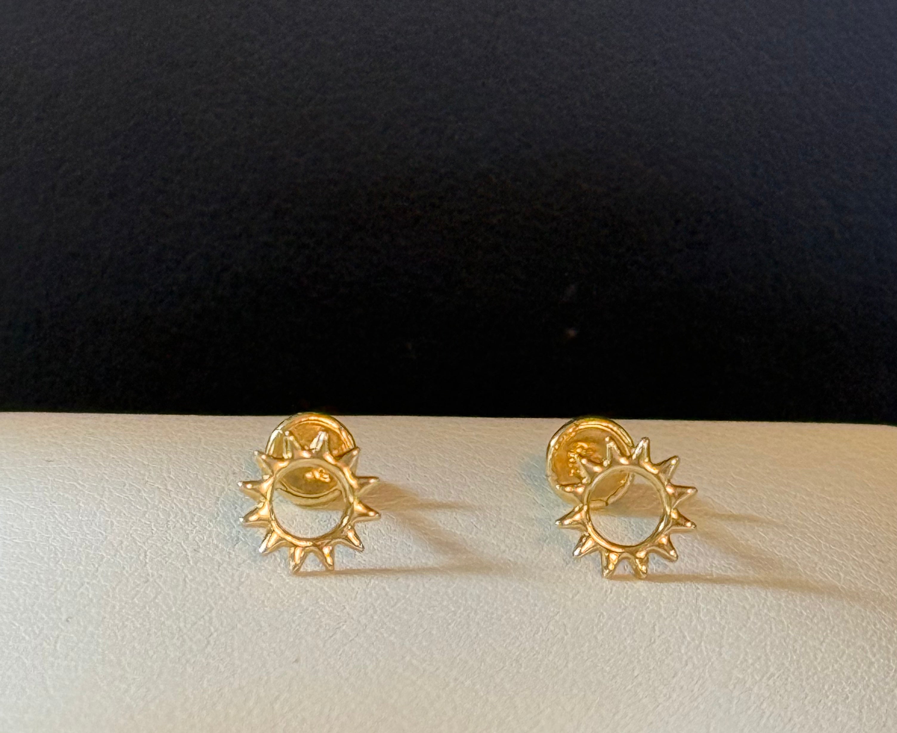 10K Sun Earrings