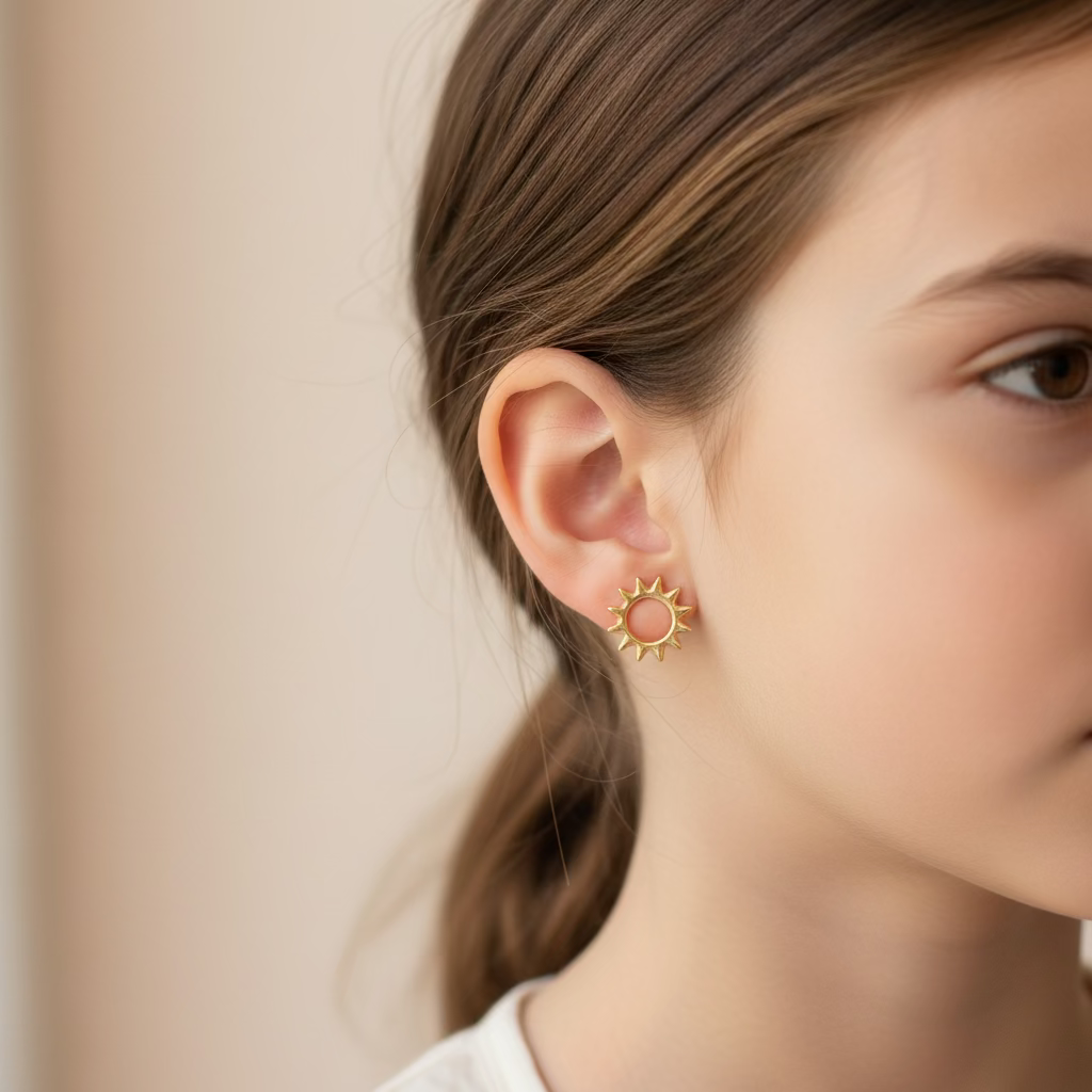 10K Sun Earrings