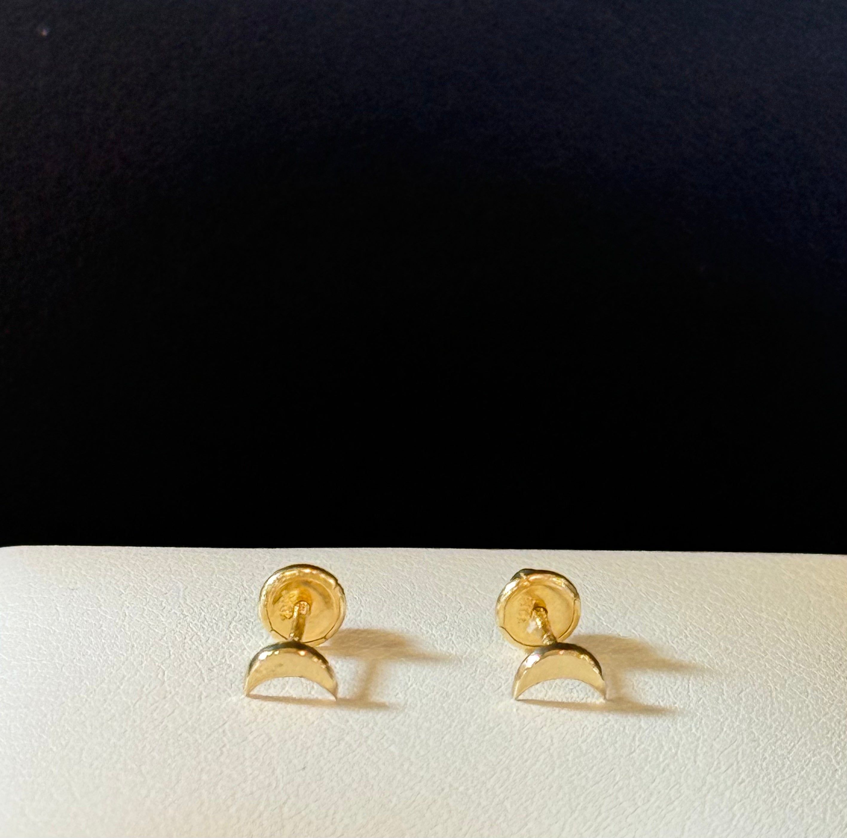10K Moon Earrings