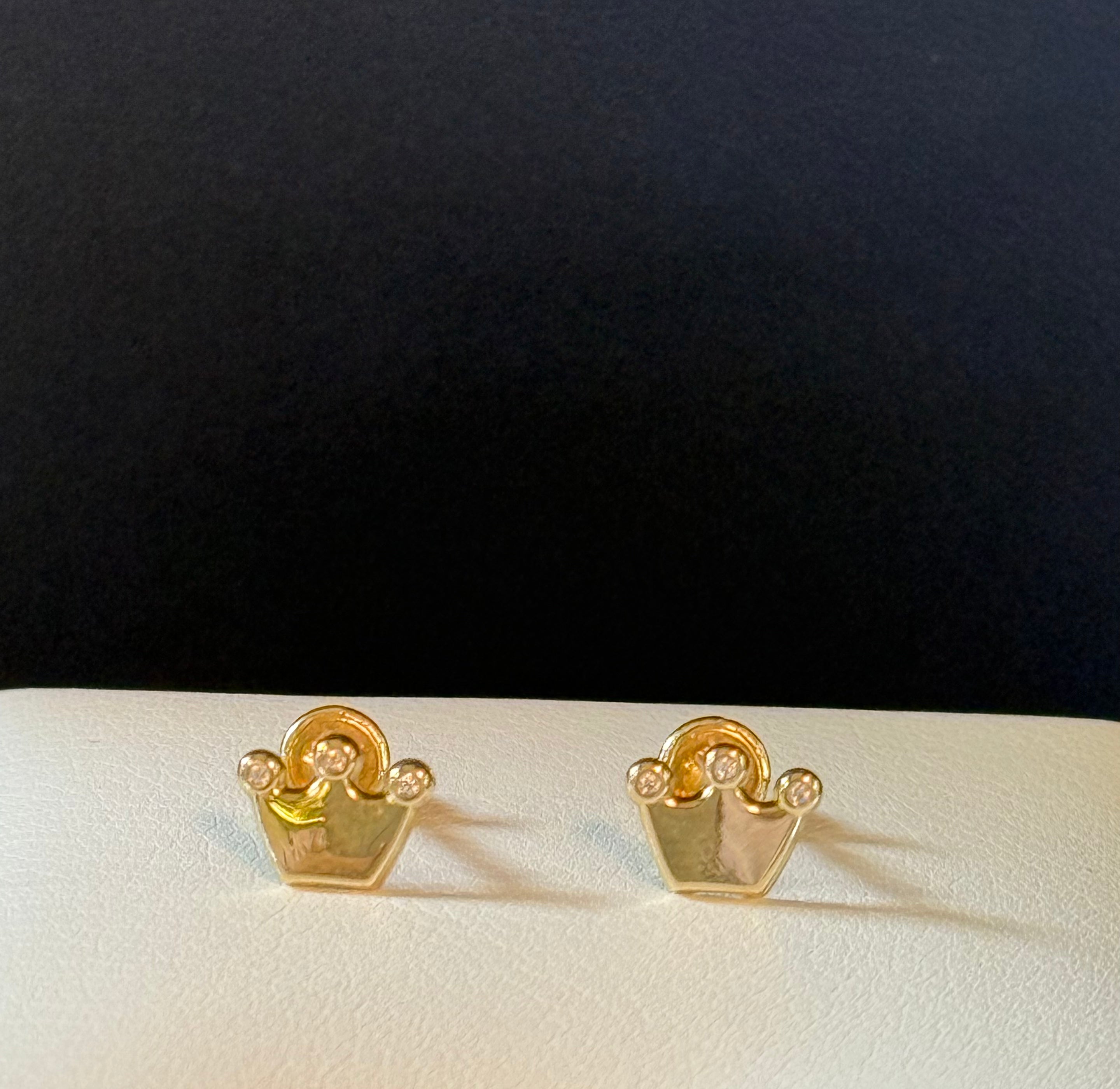 10K Crown Earrings