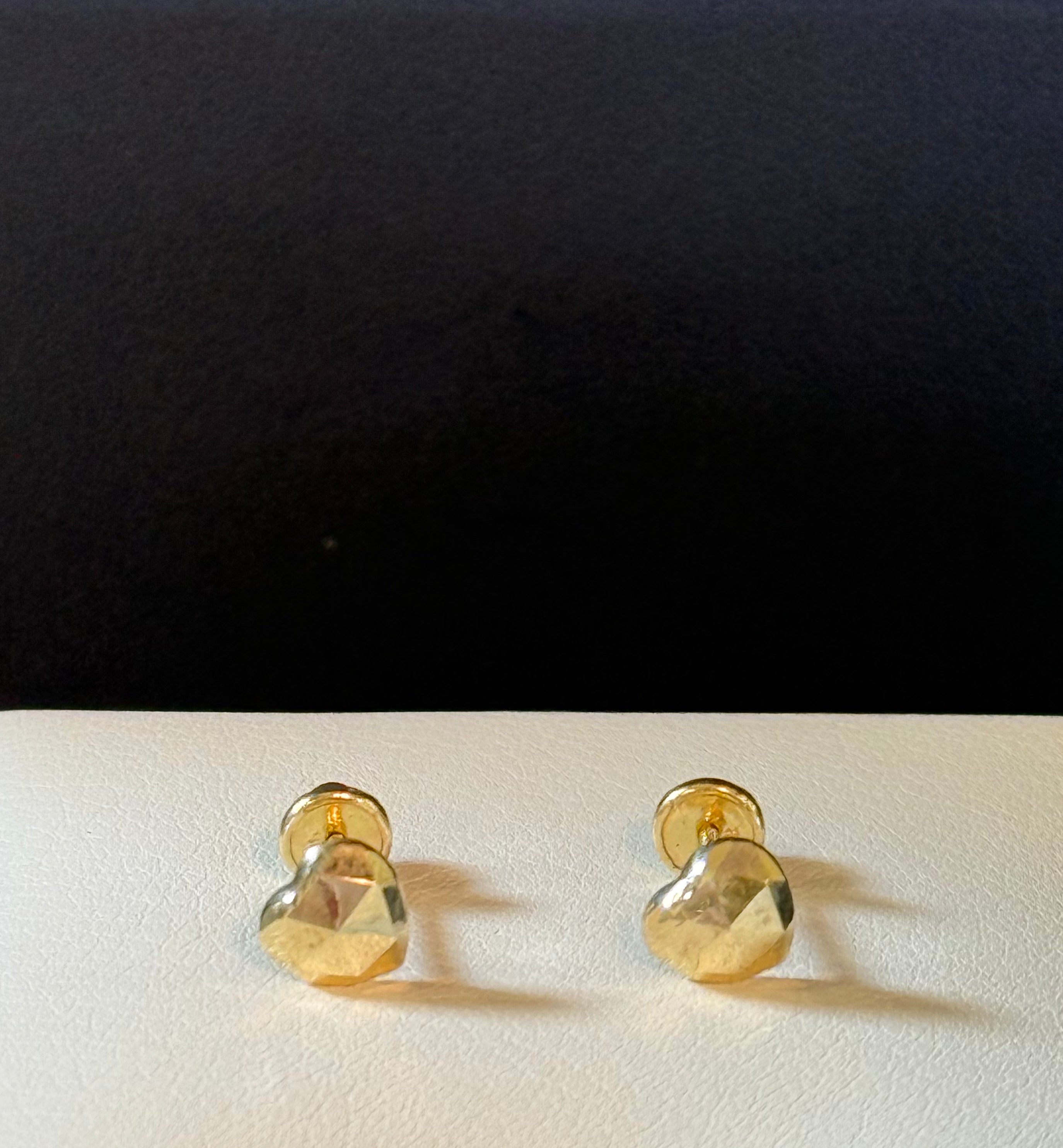 10K Heart mirror earrings