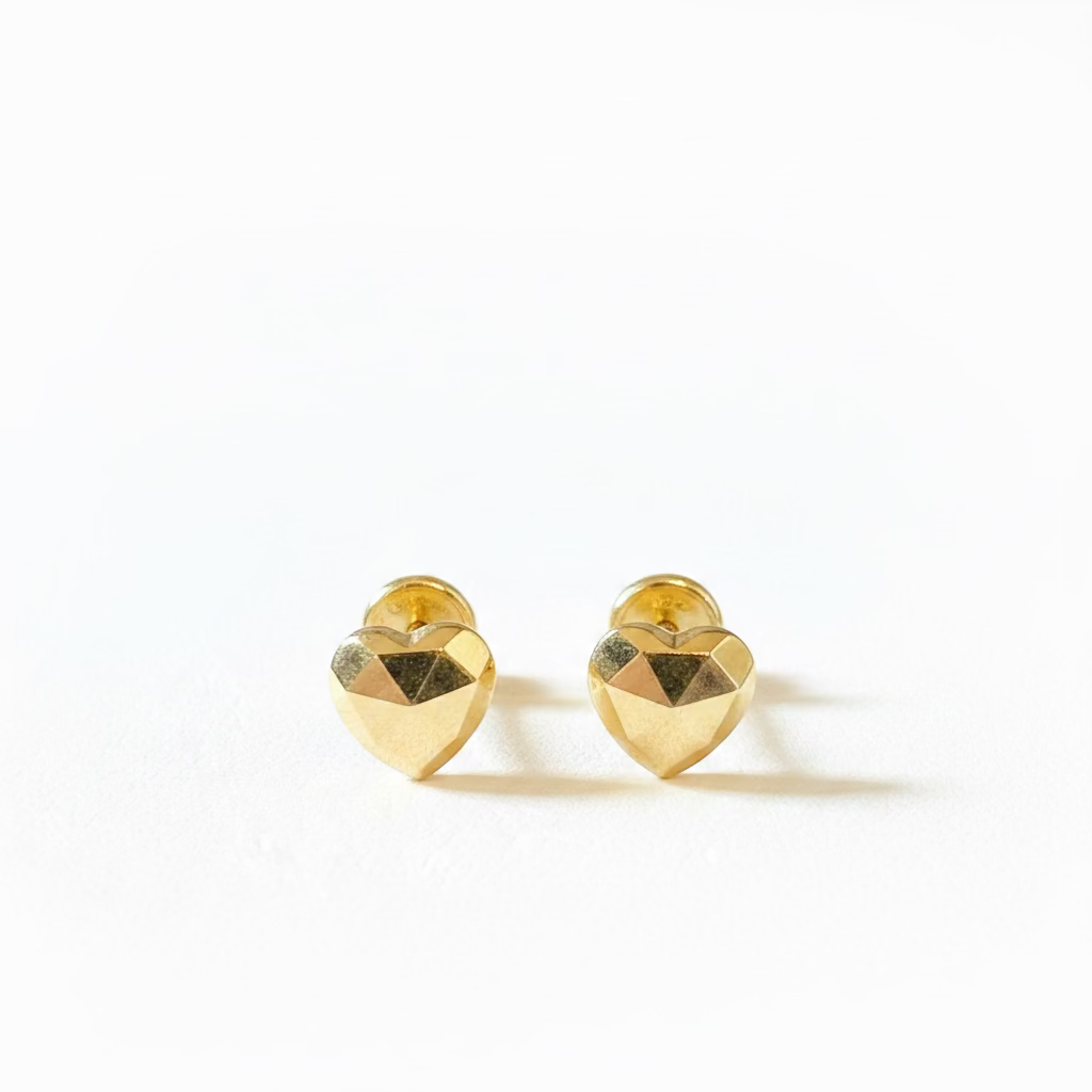 10K Heart mirror earrings
