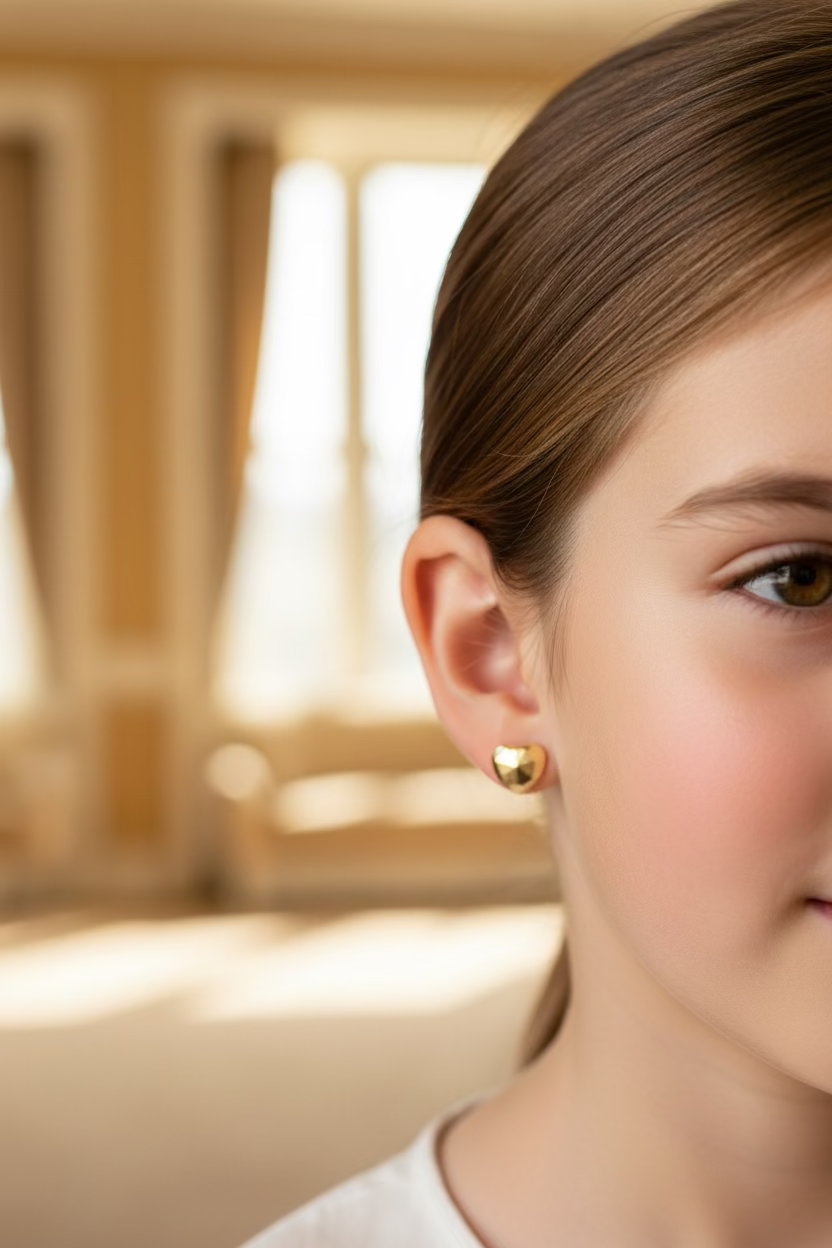 10K Heart mirror earrings