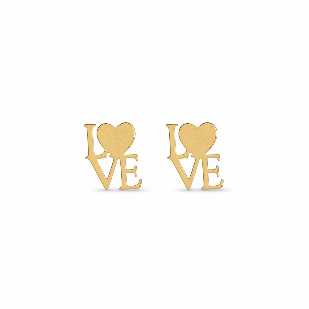 10K Love Earrings