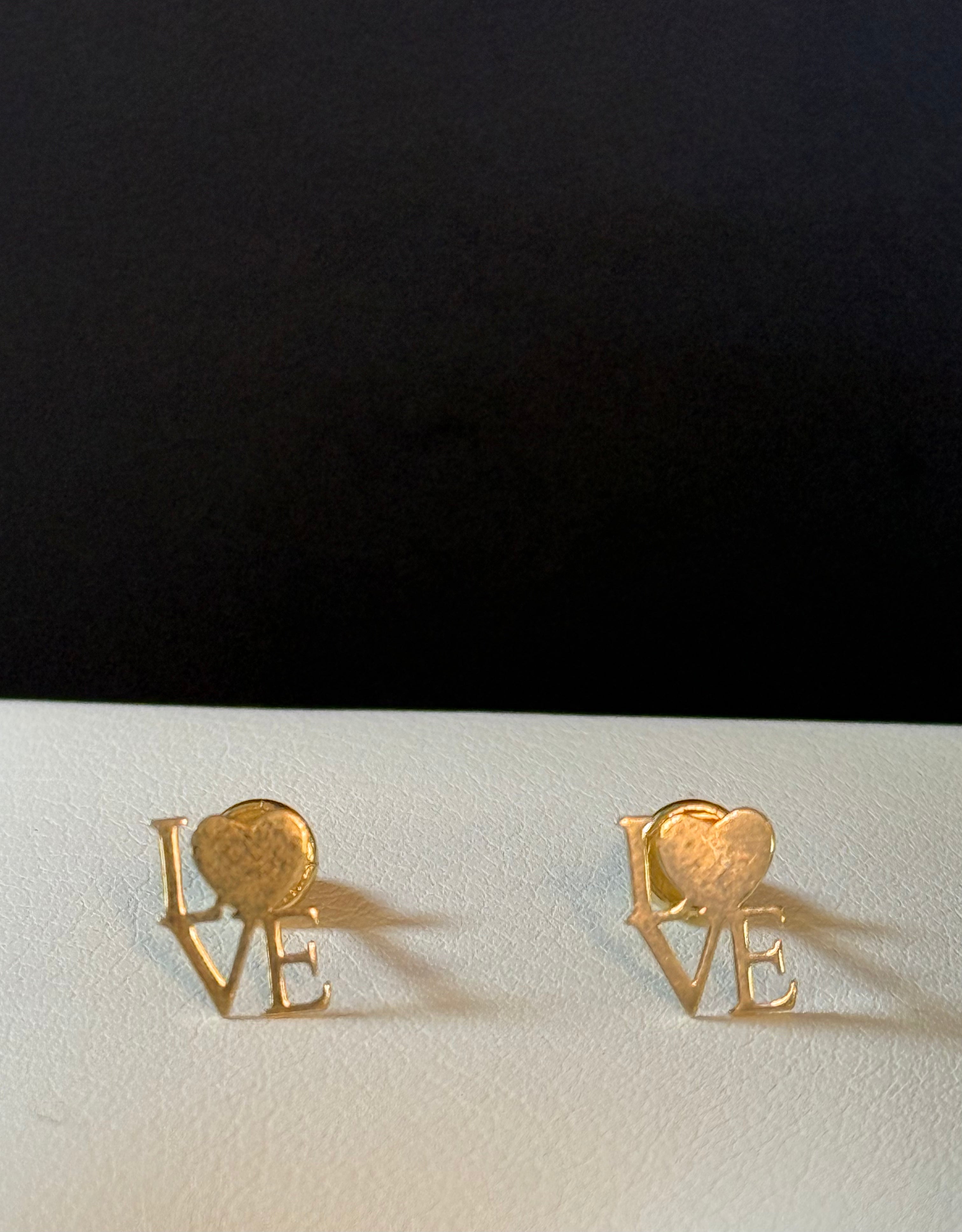 10K Love Earrings