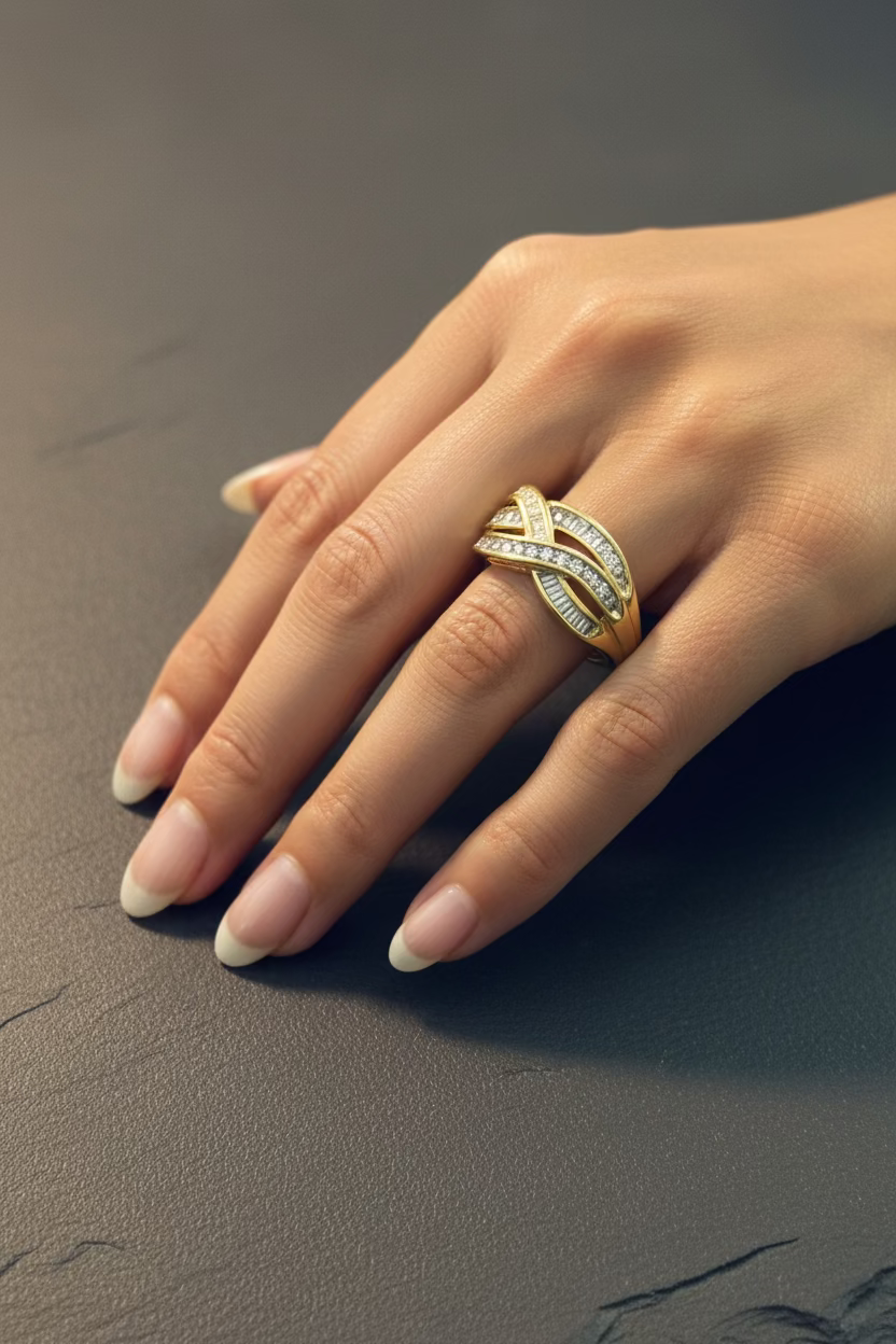 10K Women Ring CZ