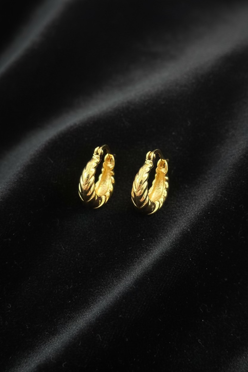18K Hoop Earrings Twirl