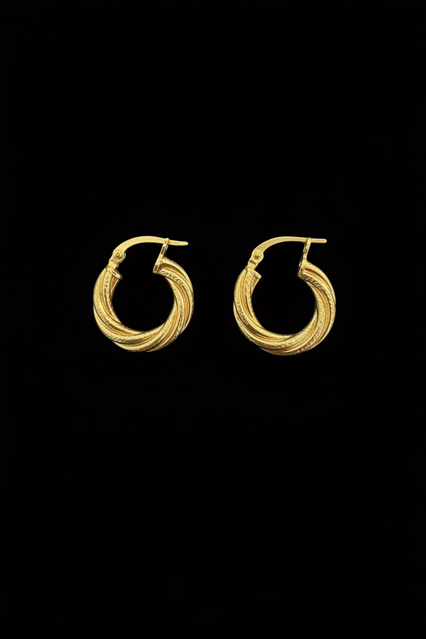 18K Hoop Earring small Twisted