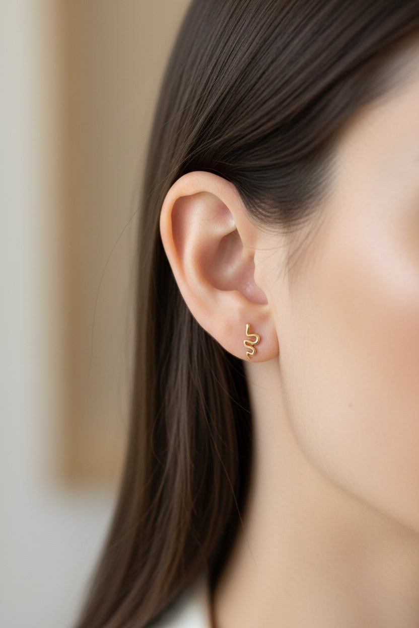 10K small Snake Earrings