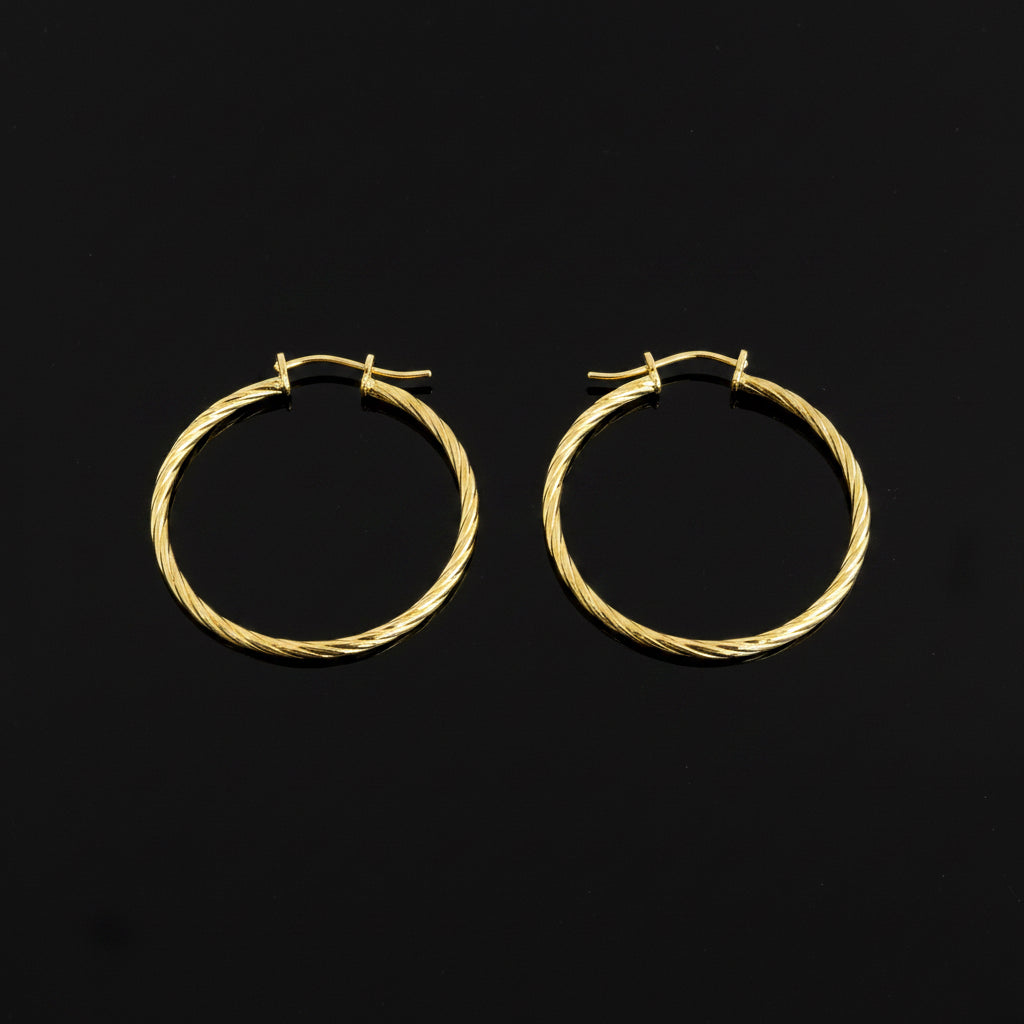 10K Spiral Hoop Earrings