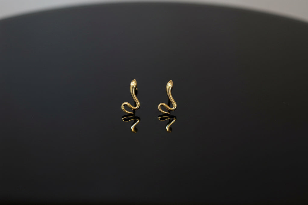10K Snake Earrings