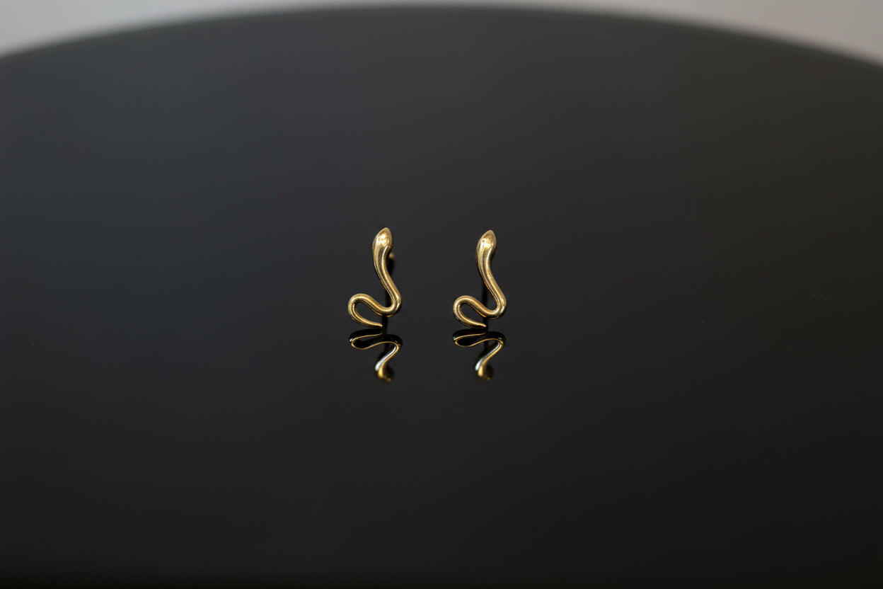 10K Snake Earrings