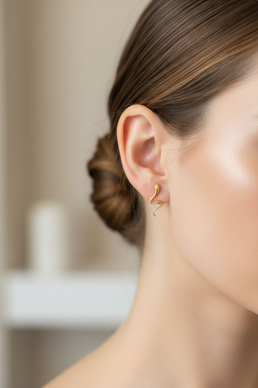 10K Snake Earrings
