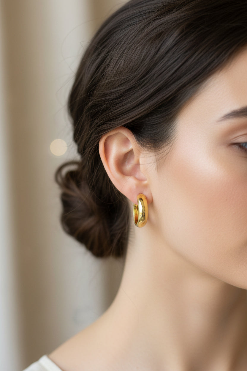 14K Hoop Earrings Circle