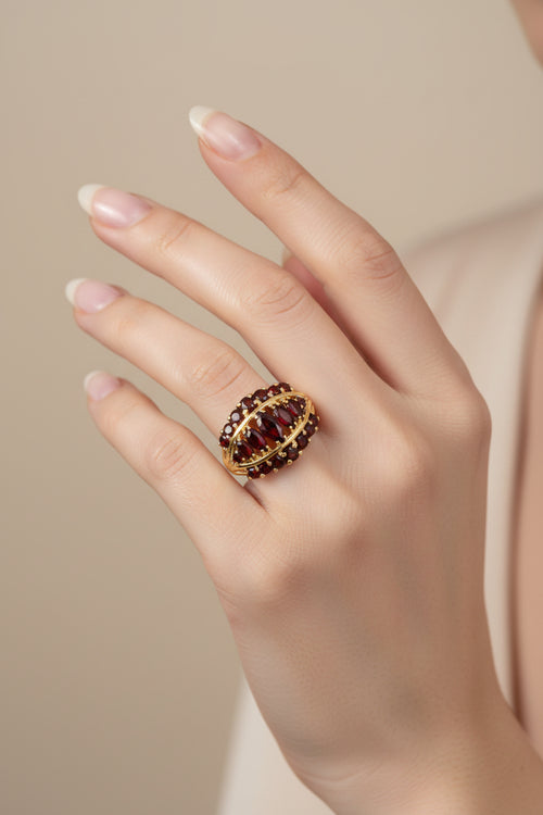 10k CZ Red stone Ring