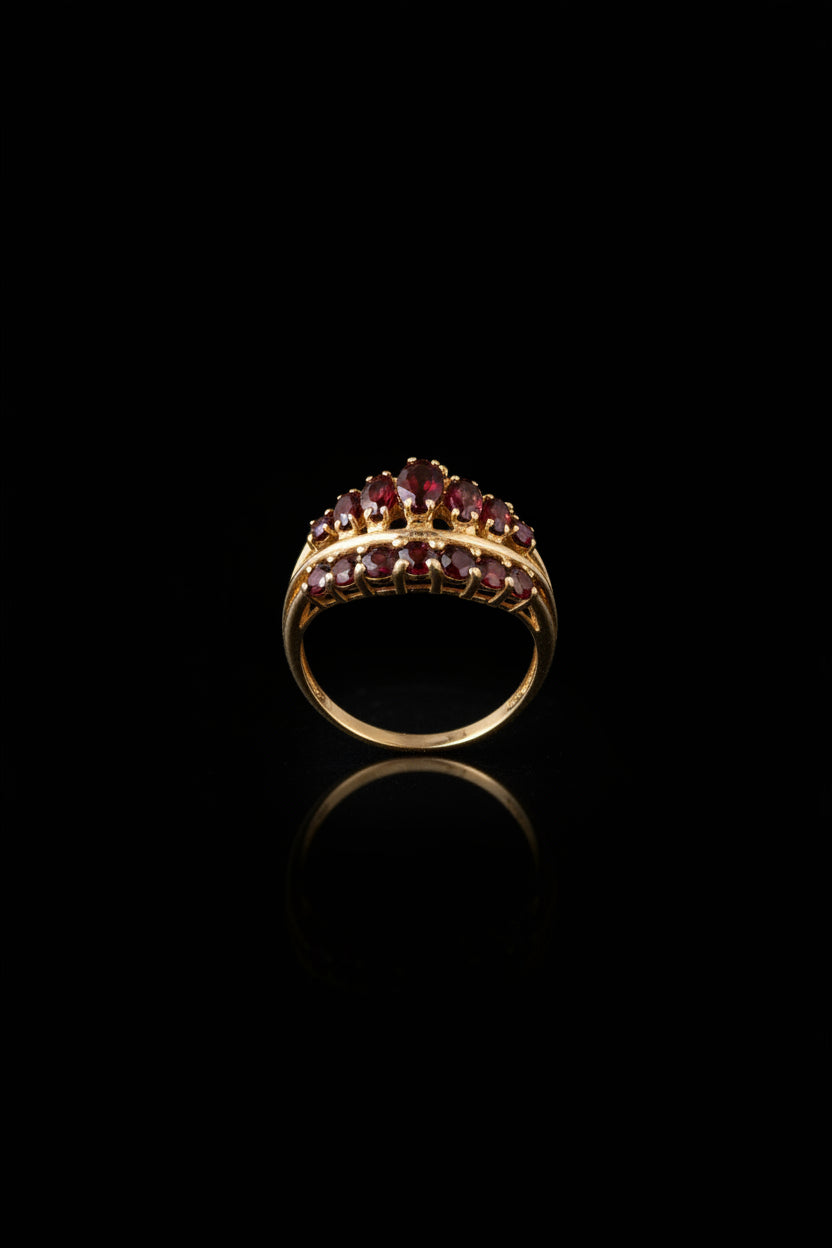 10k CZ Red stone Ring