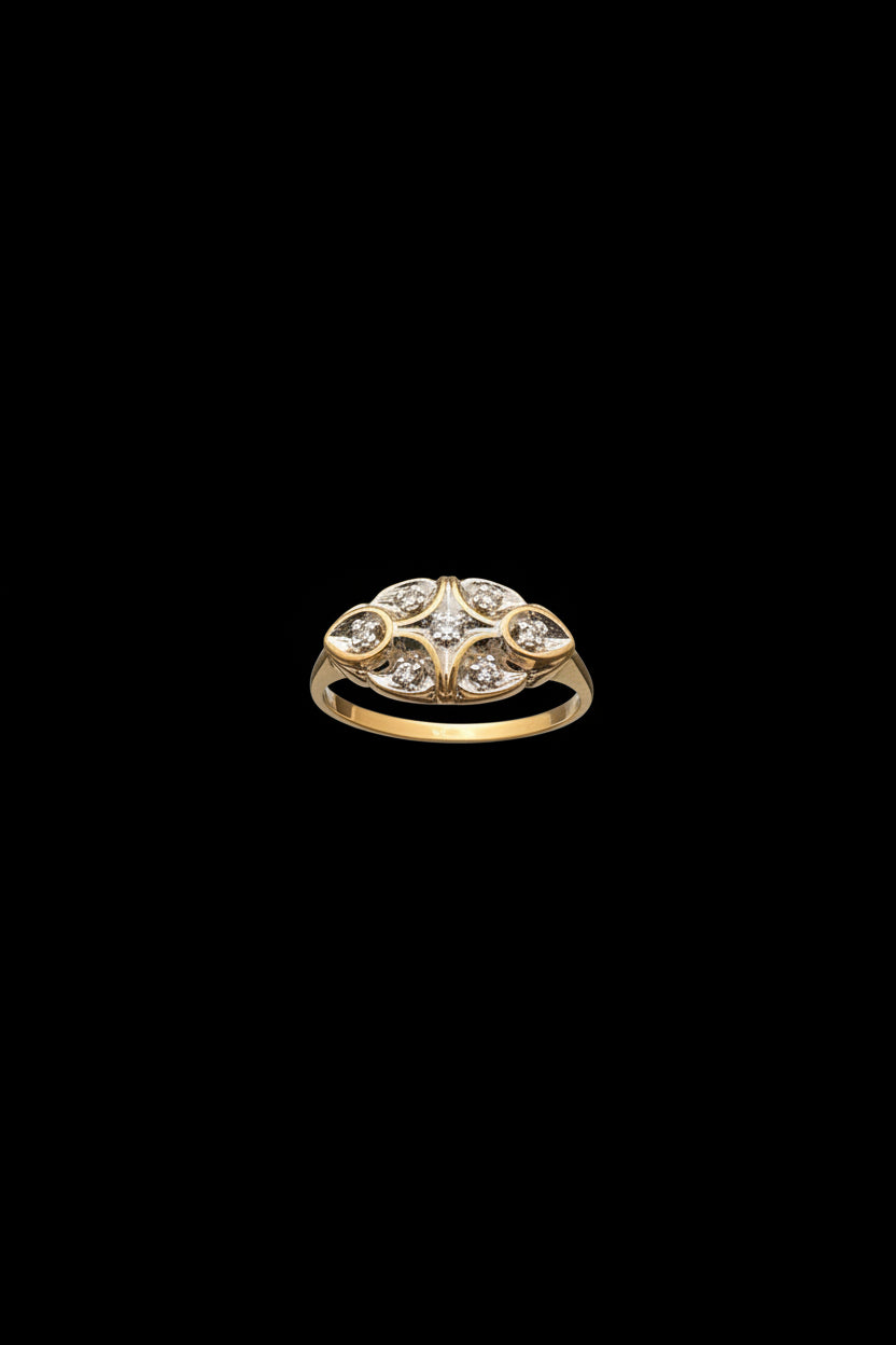 10k design ring cz diamond