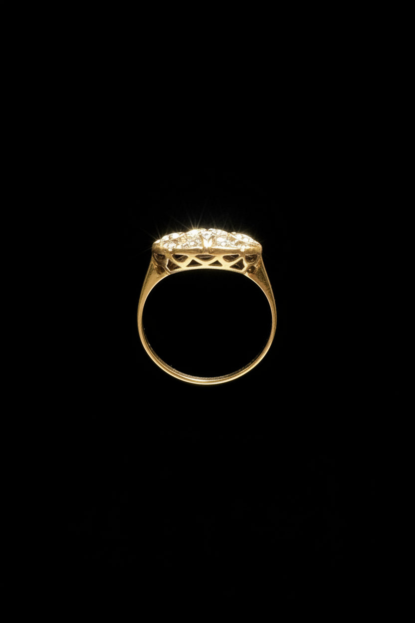 10k design ring cz diamond