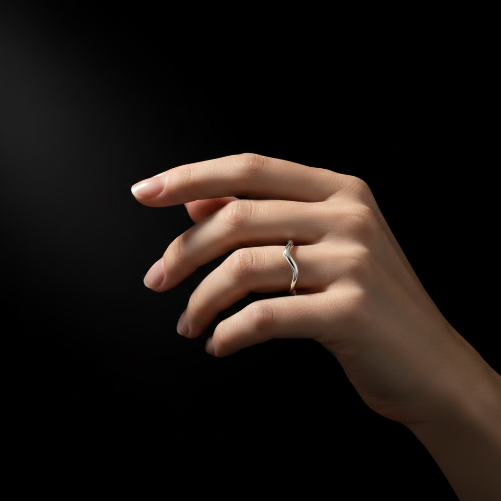 14k White Gold Band