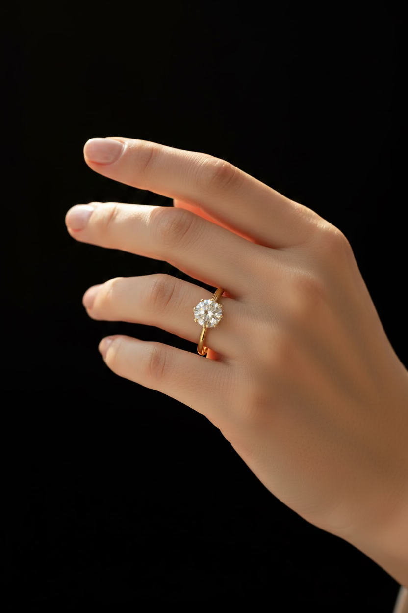 10k Round Lab Diamond Ring