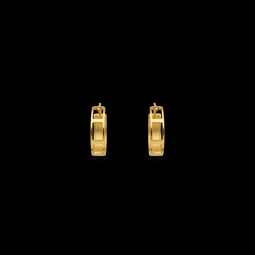 10K Hoop square cut earrings
