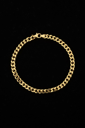 14K Curb Bracelet Hollow Link