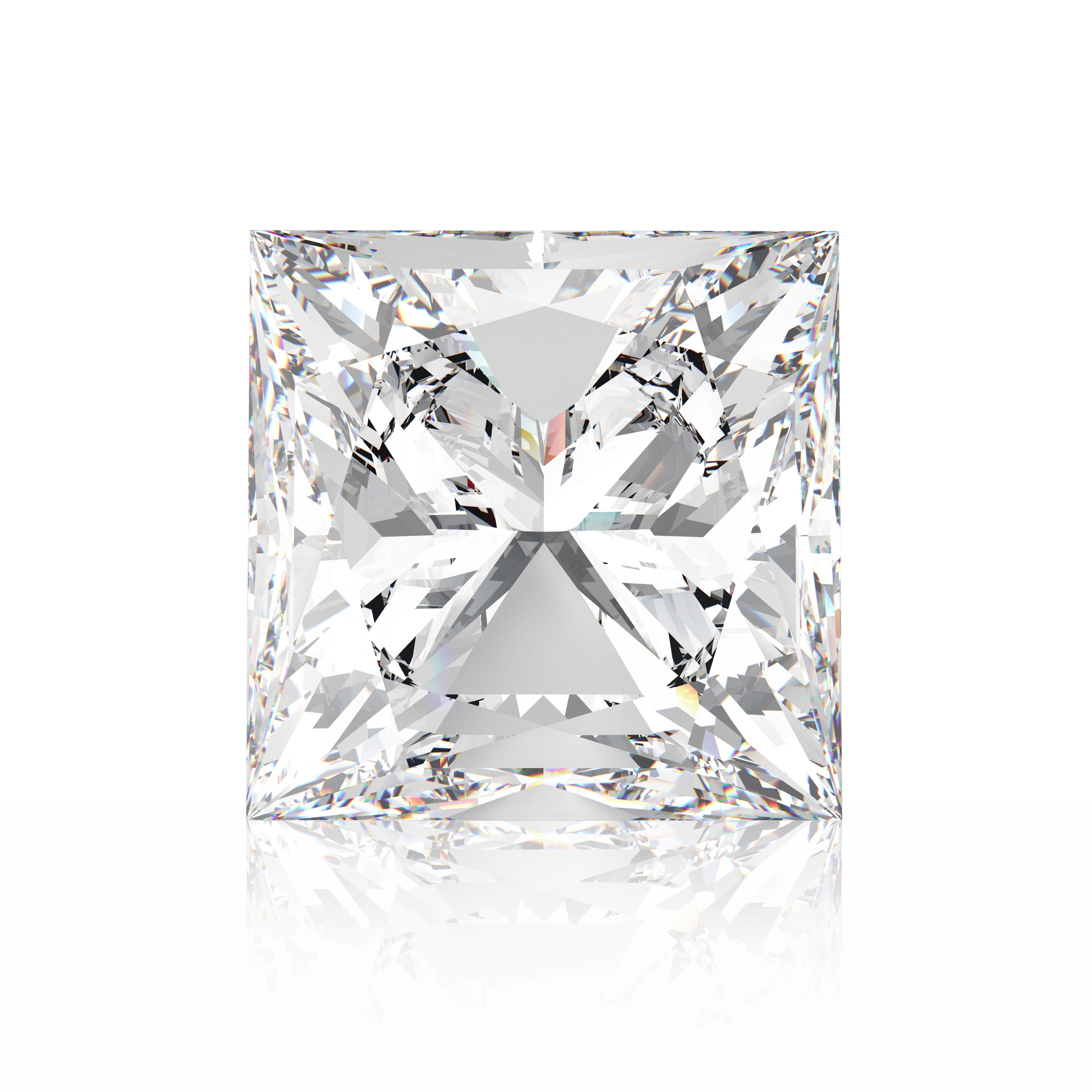 3.09 Carat Princess- Lab Grown-D Color-VVS2 Clarity- IGI Certified
